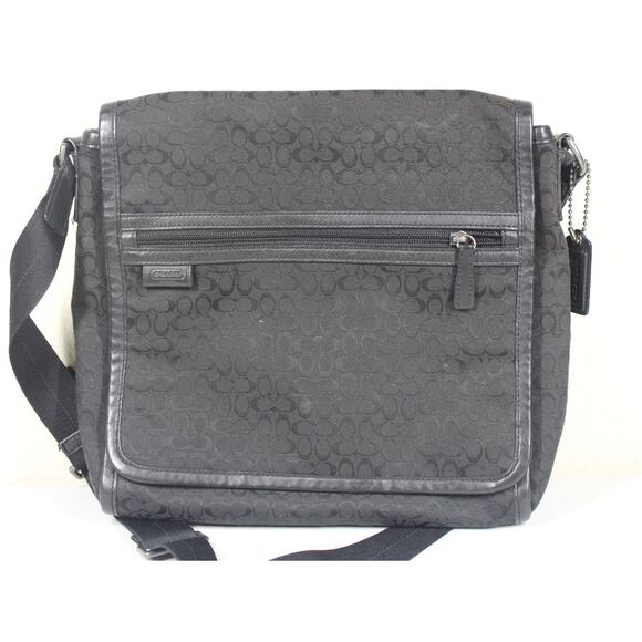 COACH Signature MEN'S MAP BAG Courier Messenger Bag - Picture 1 of 7